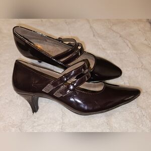 AEROSOLES Dark Brown Strappy Heels